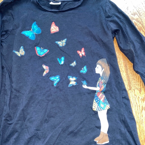 Zara black girls t-shirt sz 9/10 - Picture 2 of 2